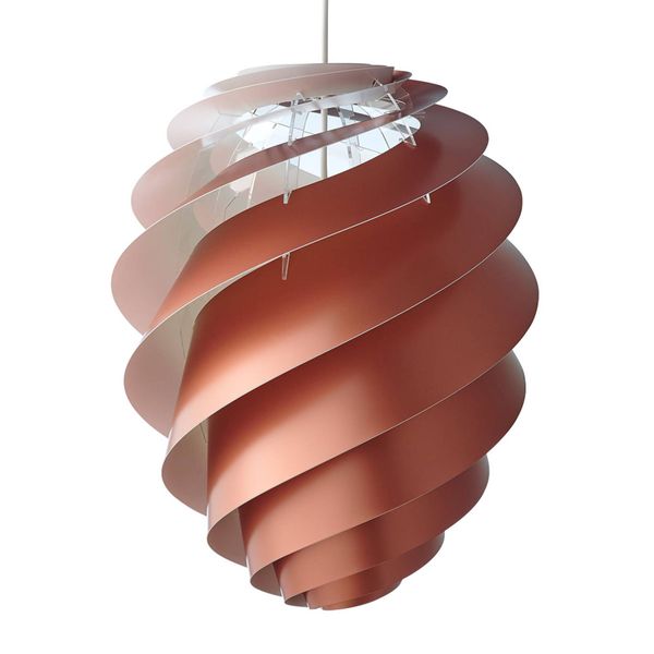 LE KLINT Swirl 2 Large – závesná lampa, meď, Obývacia izba / jedáleň, plast, E27, 75W, K: 70cm