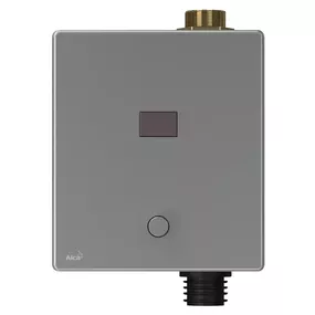 Alcadrain Automatický splachovač WC s manuálnym ovládaním, kov, 12 V (napájanie zo siete) ASP3-KT ASP3-KT