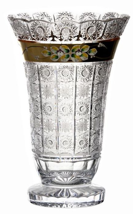 Krištáľová váza 500K Zlato, farba číry krištáľ, výška 355 mm