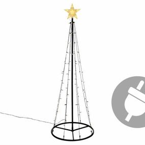 Nexos 47220 Vianočná dekorácia - svetelná pyramída stromček - 180 cm teple biela