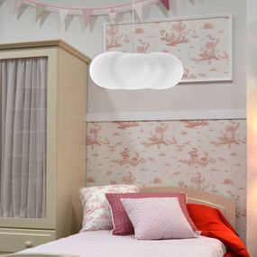 Newgarden Claudy závesná lampa tvar oblaku, biela, Detská izba, polyetylén, E27, 15W, P: 50 cm, L: 40 cm, K: 20cm