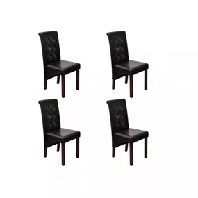 Jedálenská stolička 4 ks umelá koža / drevo Dekorhome Hnedá