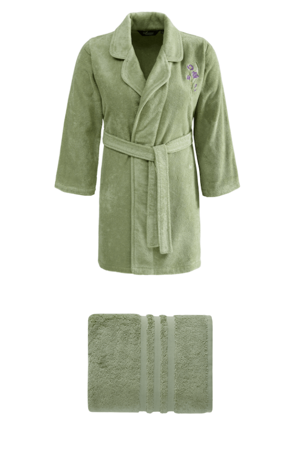 Soft Cotton Luxusný dámsky župan + uterák LILLY v darčekovom balení Svetlo zelená XL + uterák 50x100cm + box