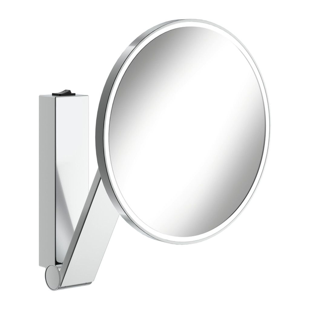 Keuco iLook move - Kozmetické zrkadlo s LED osvetlením, trojrozmerné nastaviteľné rameno, 5x zväčšenie, ø 212 mm, chróm 17612019004