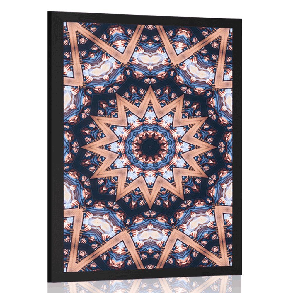 Plagát Mandala so zaujímavými prvkami v pozadí - 60x90 black