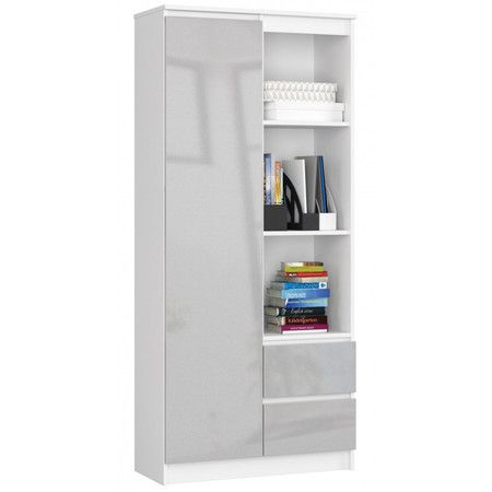 Regál R 80 cm CLP R11 biela/metalic lesk