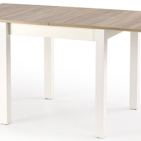 HALMAR Jedálenský rozkladací stôl GRACJAN dub sonoma / bílý 80-160x80 cm