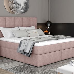 Čalúnená manželská posteľ s úložným priestorom Grosio 145 - ružová