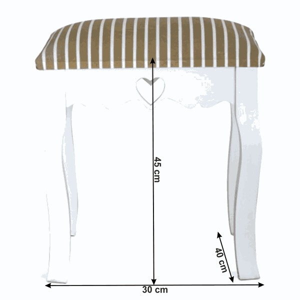 Taburet, biela/pásikavý vzor, WAGNER 1 NEW