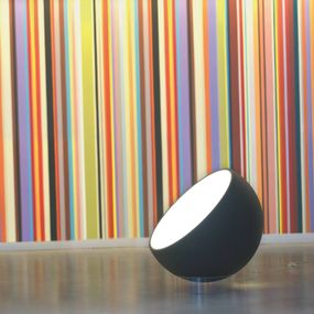 Prandina Biluna F5 stojaca lampa, čierna matná, Obývacia izba / jedáleň, kov, akryl (PMMA), E27, 20W, L: 30 cm