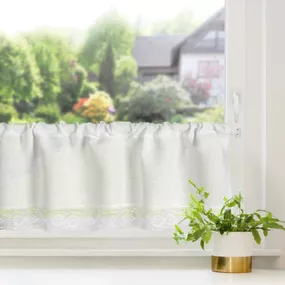 Vitrážková záclona VINCE s krajkou biela 100x40cm 40x100