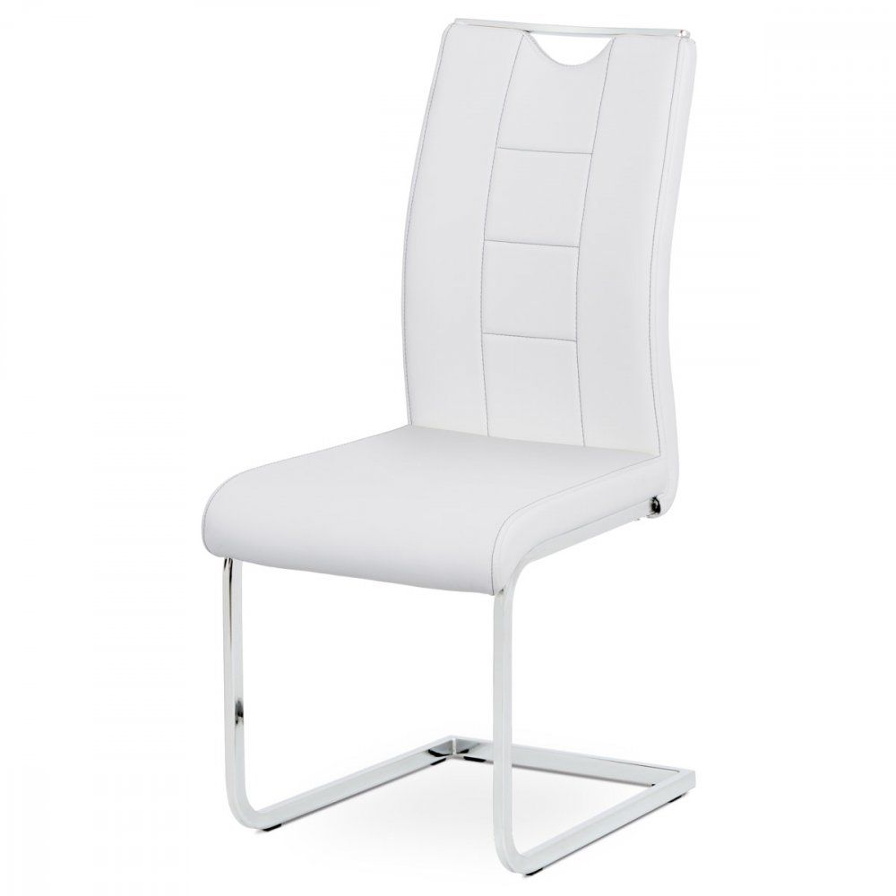 AUTRONIC DCL-411 WT jedálenská stolička biela koženka / chróm