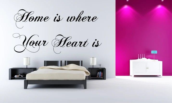 DomTextilu Nálepka na stenu nápis HOME IS WHERE YOUR HEART IS 50 x 100 cm