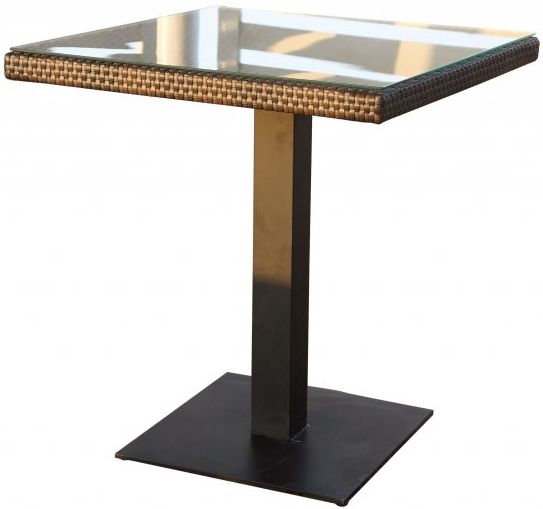 DIMENZA Dizajnový stôl BARCELONA - tm. hnedý