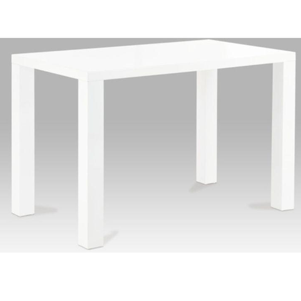 Jedálenský stôl, biela vysoký lesk HG, 120x80 cm, ASPER NEW TYP 2