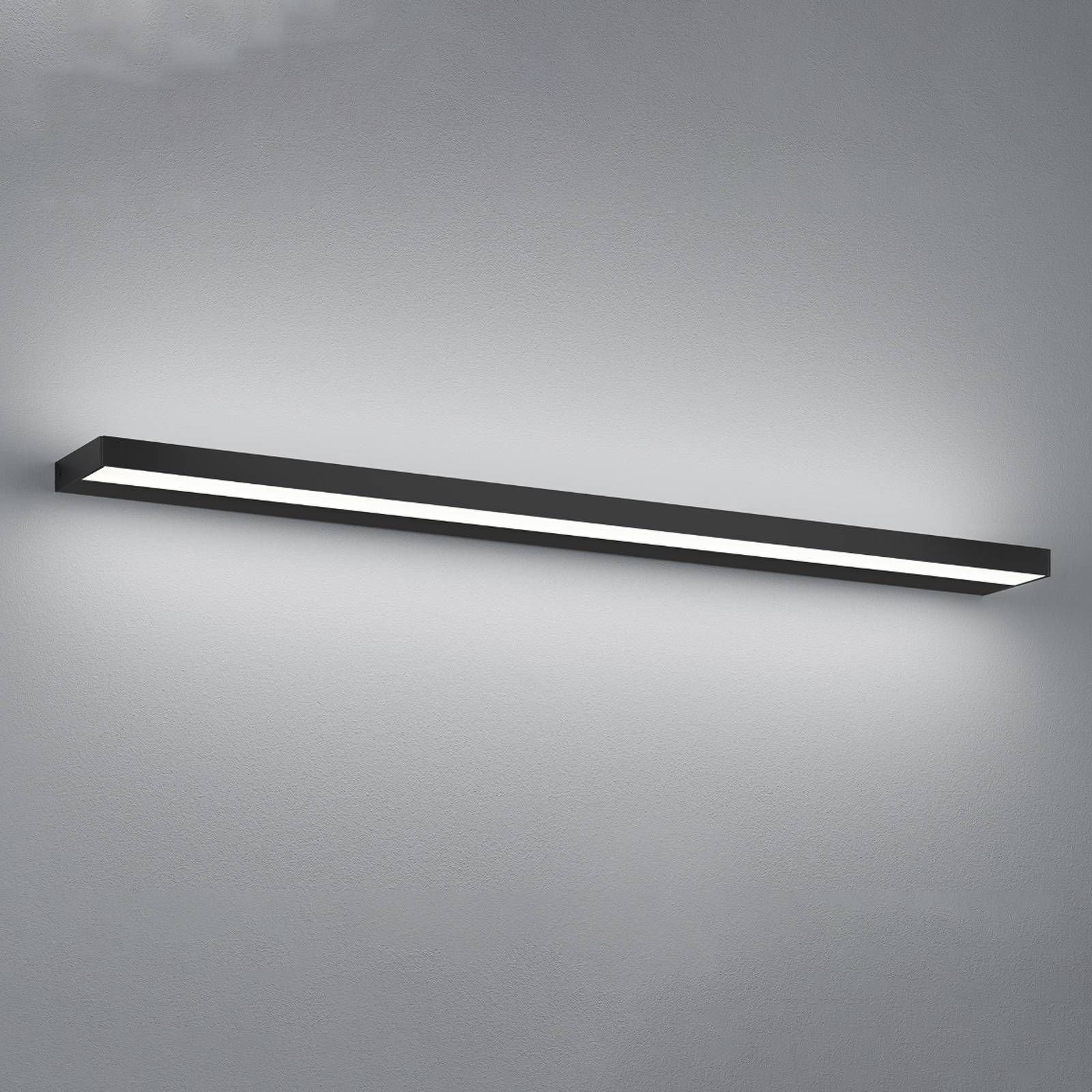 Helestra Slate nástenné LED, matná čierna 90 cm, Kúpeľňa, hliník, satinovaný akryl, 20W, L: 90 cm, K: 2.5cm