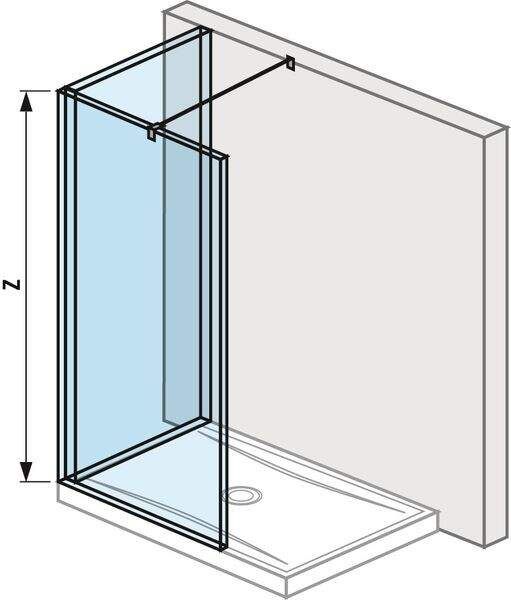 Jika Pure - Sklenená stena L 140 cmx80 cm na sprchovú vaničku 140 cmx80 cm, s úpravou Jika Perla Glass, 1400 mm x 200 mm x 2000 mm H2694250026681