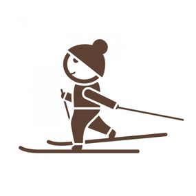 Pieris design Bežec na lyžiach - nálepka na stenu zlatá