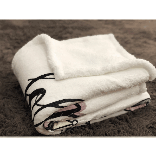 Obojstranná baránková deka, biela/detský motív jednorožec, 127x152cm, UNIKORN