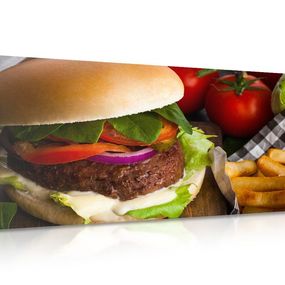 Obraz americký hamburger - 120x60