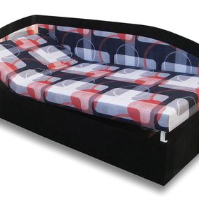 Jednolôžková posteľ (váľanda) 90 cm Kamila (Čierna 39 + Mimi 21) (L)