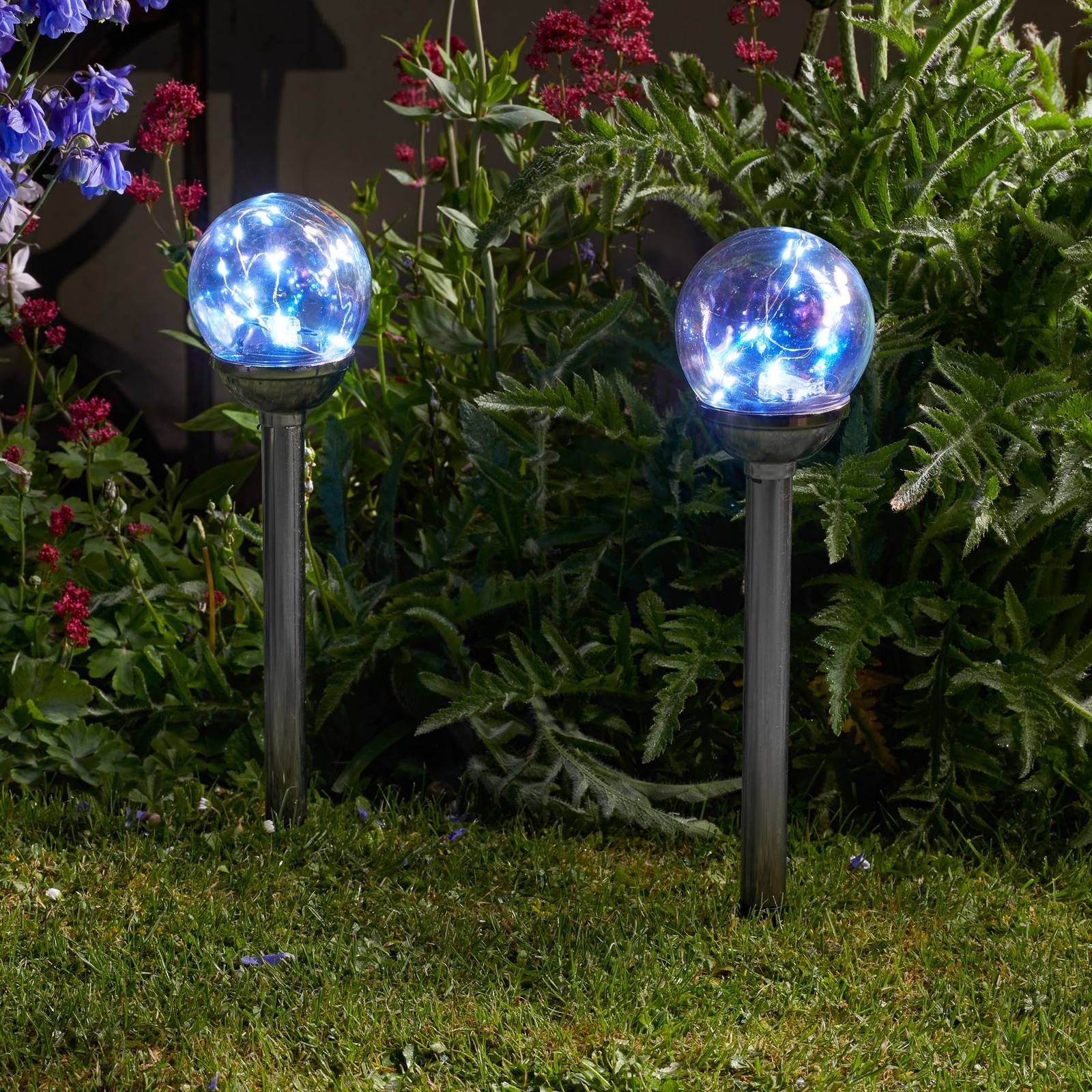 SMART GARDEN Solárne LED svetlo hrot do zeme Firefly Opal 4 ks, ušľachtilá oceľ, plast, sklo, K: 46.5cm