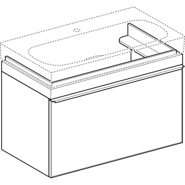 Geberit Citterio - Skrinka pod umývadlo 900 mm, lesklá čierna/sivohnedý dub 500.559.JJ.1