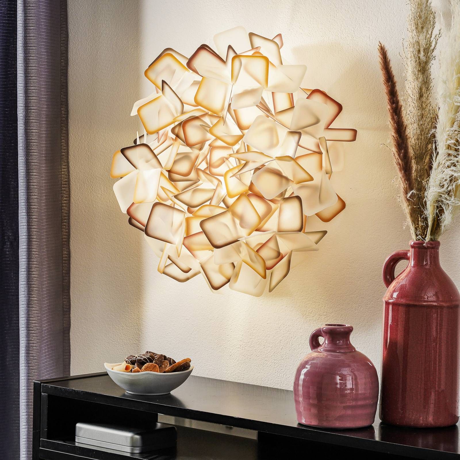Slamp Clizia dizajnérske nástenné svetlo, oranžové, Obývacia izba / jedáleň, Opalflex®, E27, 20W, K: 20cm