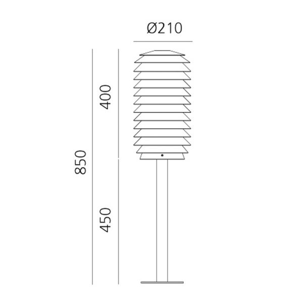 Artemide Slicing stojaca LED lampa, IP65, 85 cm, hliník, 17W, K: 85cm