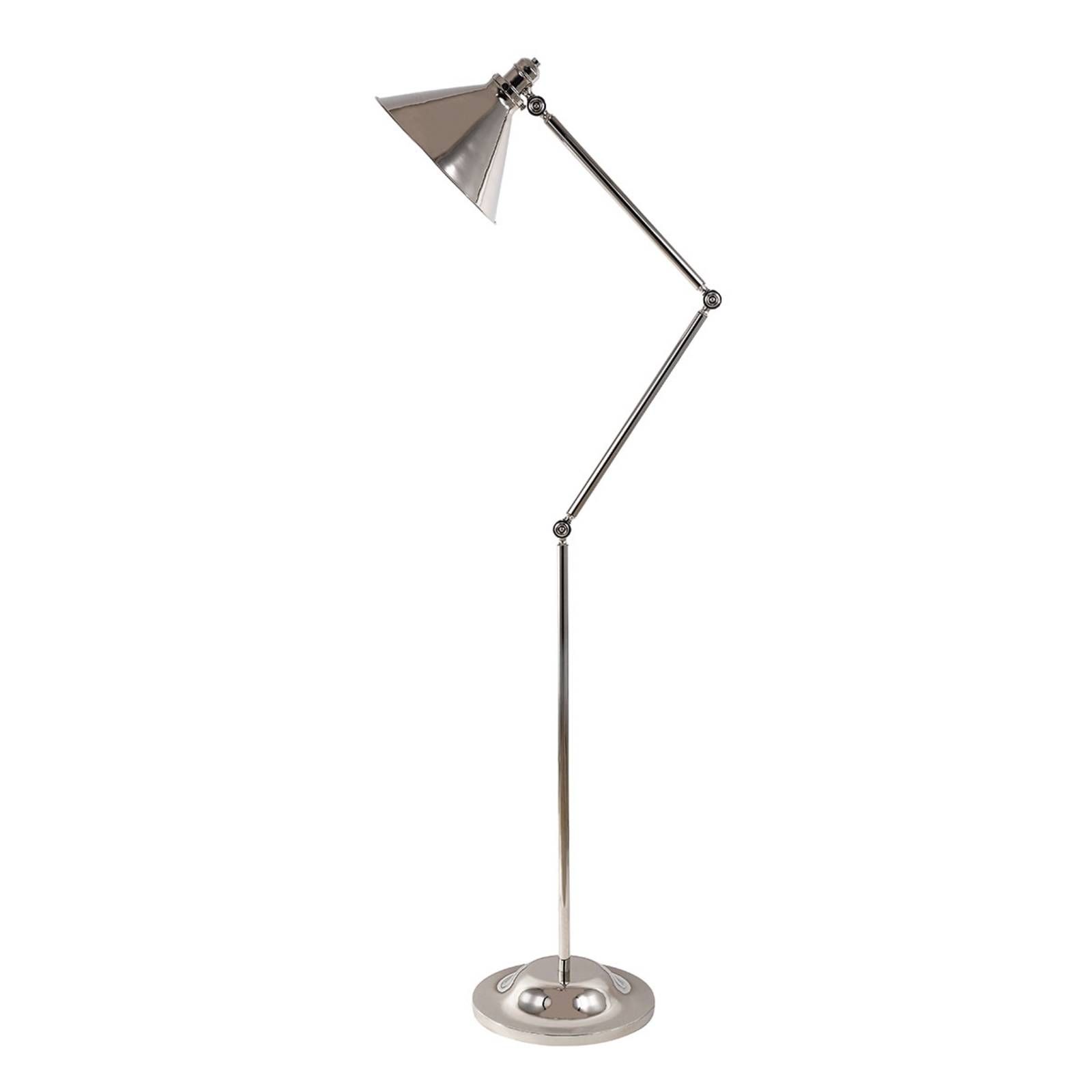 Elstead Stojaca lampa Provence, nastaviteľná leštený nikel, Pracovňa / Kancelária, kov, E27, 100W, K: 204cm
