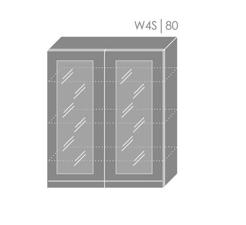 ArtExt Kuchynská linka Brerra - mat Kuchyňa: Horná skrinka W4S/80 / (ŠxVxH) 80 x 96 x 32,5 cm