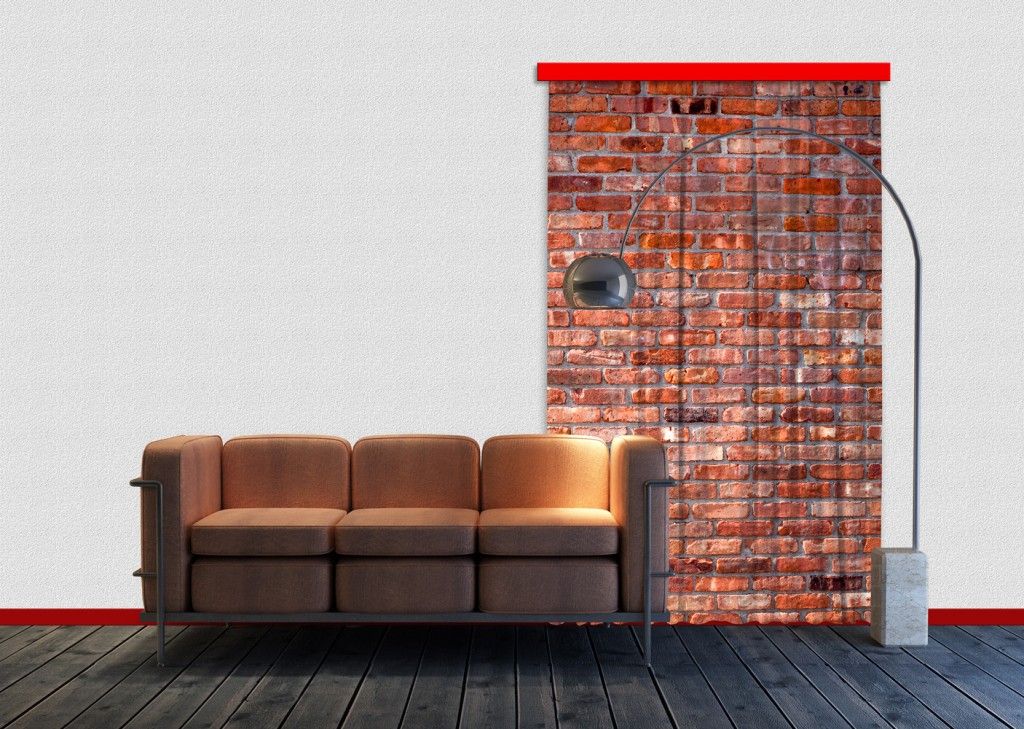 FCP L 6501 AG Design textilný foto záves obrazový Red Bricks - Červené tehly FCPL 6501, veľkosť 140 x 245 cm