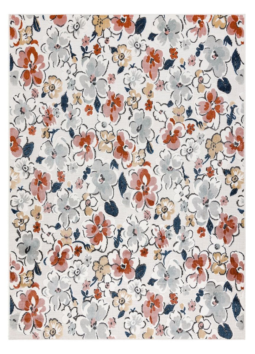 Dywany Łuszczów Kusový koberec Botanic 65239 flowers ecru - 157x220 cm