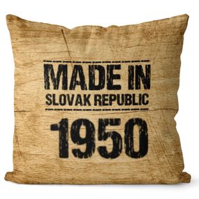 Vankúš Made In + rok (Veľkosť: 55 x 55 cm, rok: 1950)