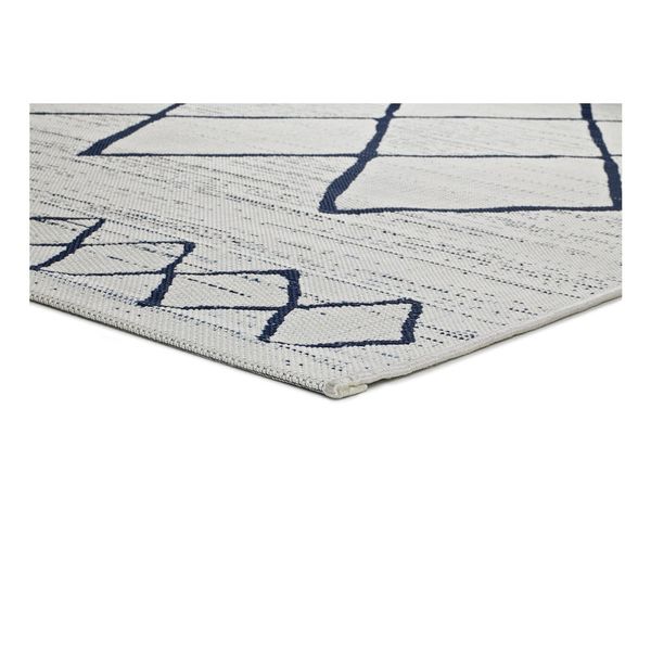 Krémovo-modrý vonkajší koberec Universal Elba, 80 x 150 cm