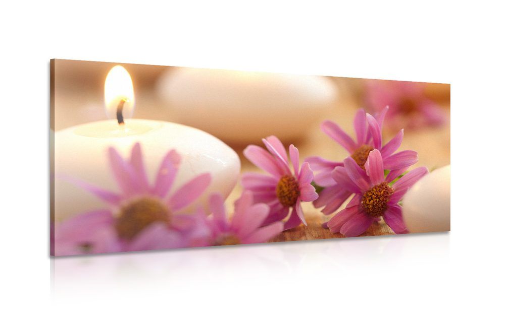 Obraz romantika so sviečkami - 120x60