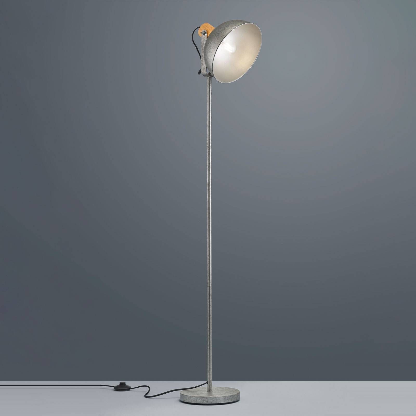 Trio Lighting Stojaca lampa Delhi s kovovým rámom, Obývacia izba / jedáleň, kov, drevo, E27, 42W, L: 25.5 cm, K: 150cm