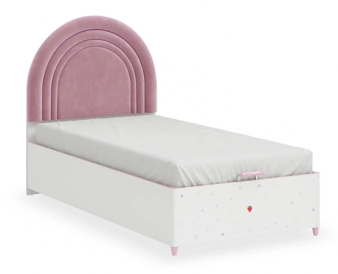 Detská posteľ s úložným priestorom susy 100x200cm - biela/ružová