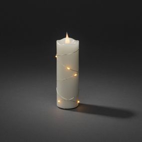 Konstsmide Christmas Vosková LED sviečka krém jantár 15, 2cm, skutočný vosk, drôt, K: 15.2cm