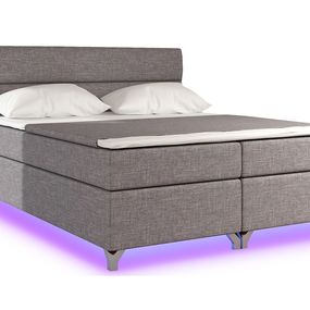 Čalúnená manželská posteľ s úložným priestorom Avellino 180 - svetlosivá