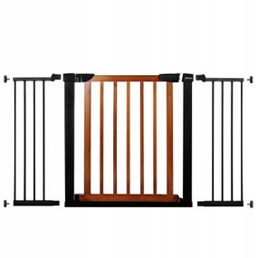 SPRINGOS Bezpečnostná bariérová zábrana pre schody a dvere - čierno-hnedá - 75-138 cm