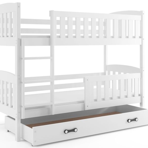 Poschodová posteľ KUBO - 190x80cm - Biela - Biela
