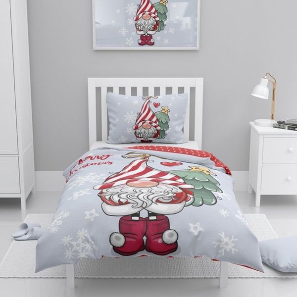 TipTrade (CZ) · Bavlnené posteľné obliečky Vianočný škriatok - 100% bavlna Renforcé - 70 x 90 cm + 140 x 200 cm