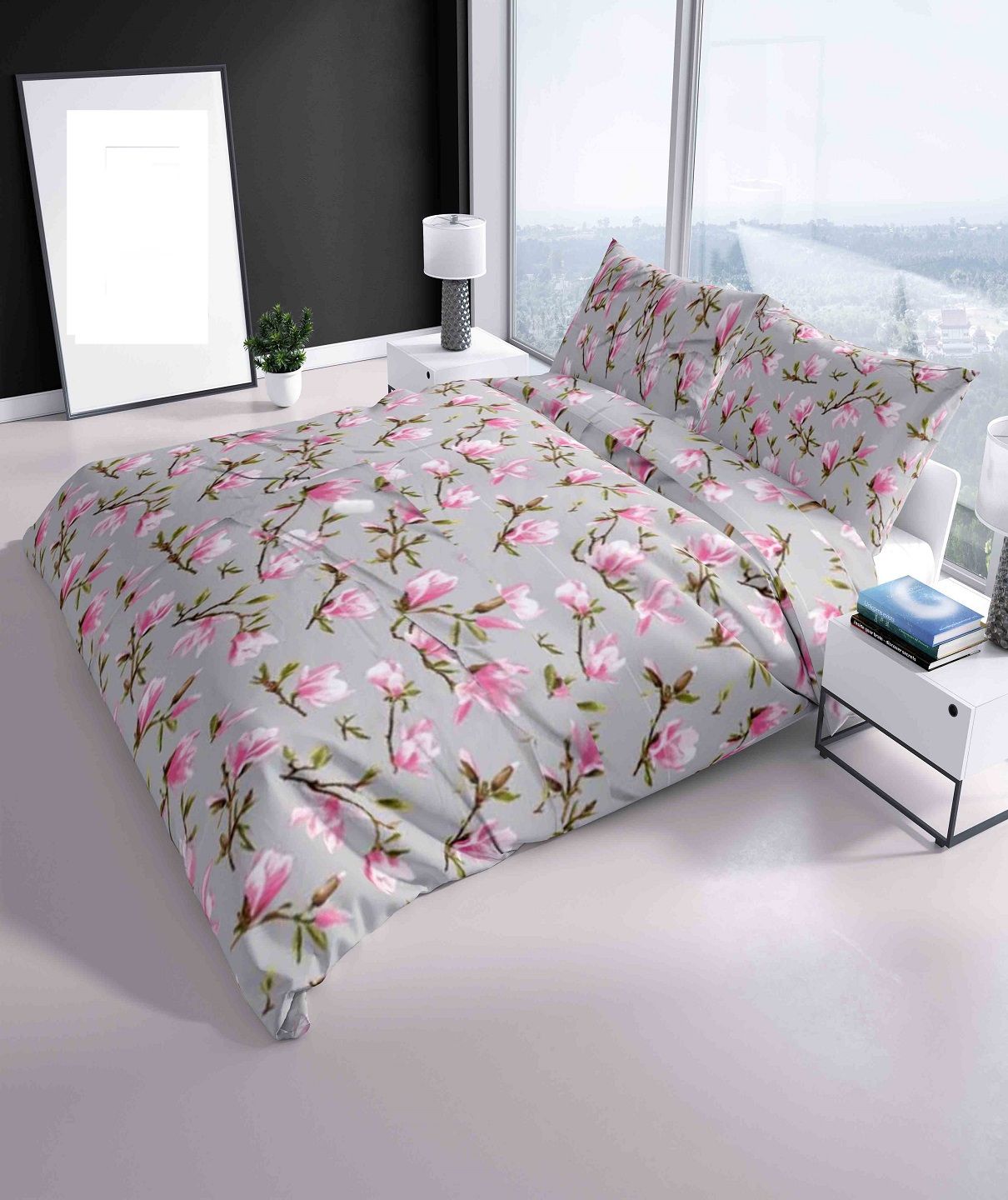 Obliečky krepové Magnolia TiaHome - 1x Vankúš 90x70cm, 1x Paplón 140x200cm