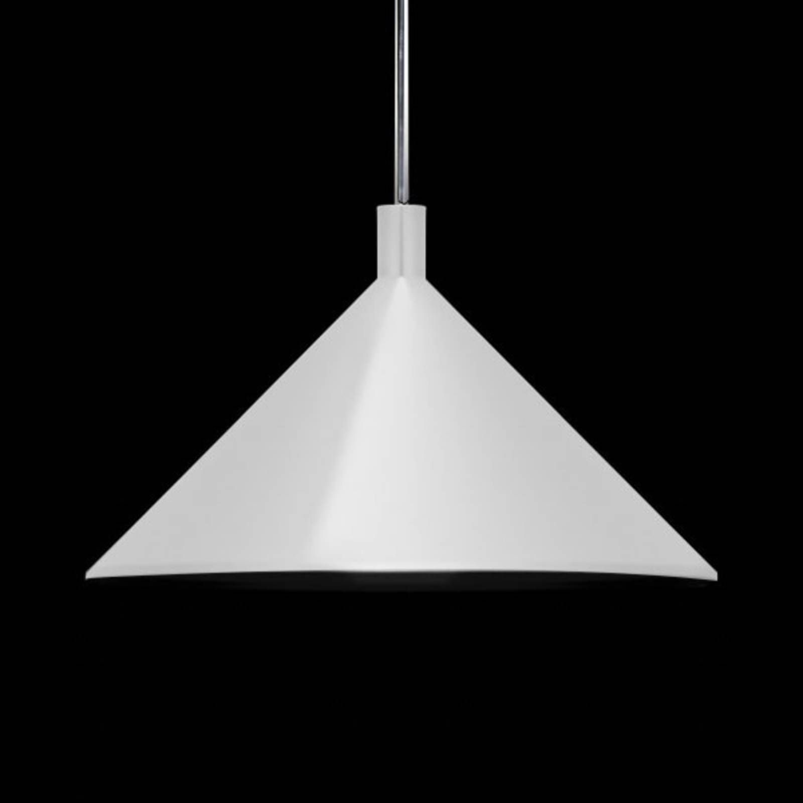 Martinelli Luce Cono závesná lampa, biela, Ø 45 cm, Obývacia izba / jedáleň, hliník, E27, 15W, K: 26cm