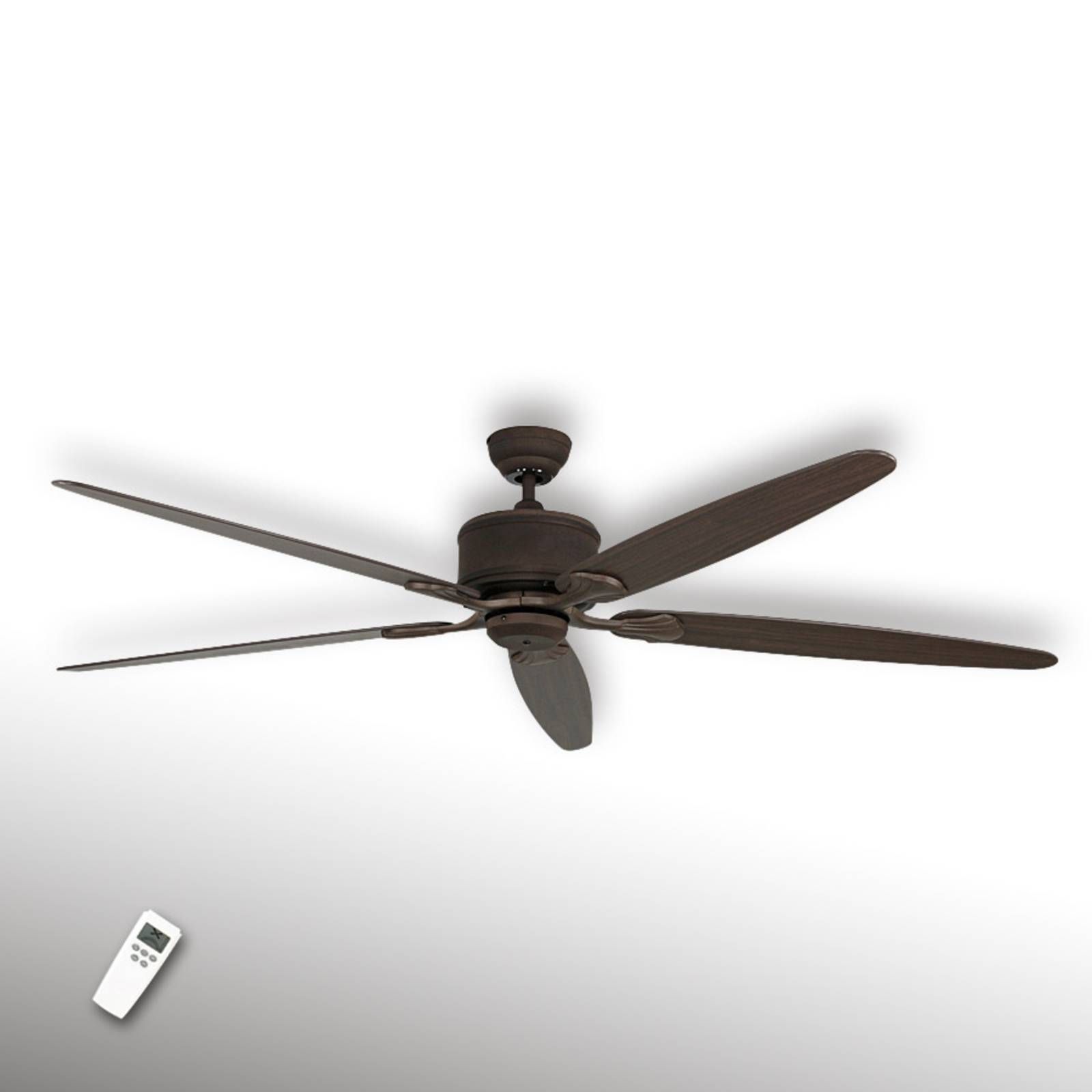 CasaFan Stropný ventilátor Eco Elements hnedý 5-lopatkový, Obývacia izba / jedáleň, kov, drevo