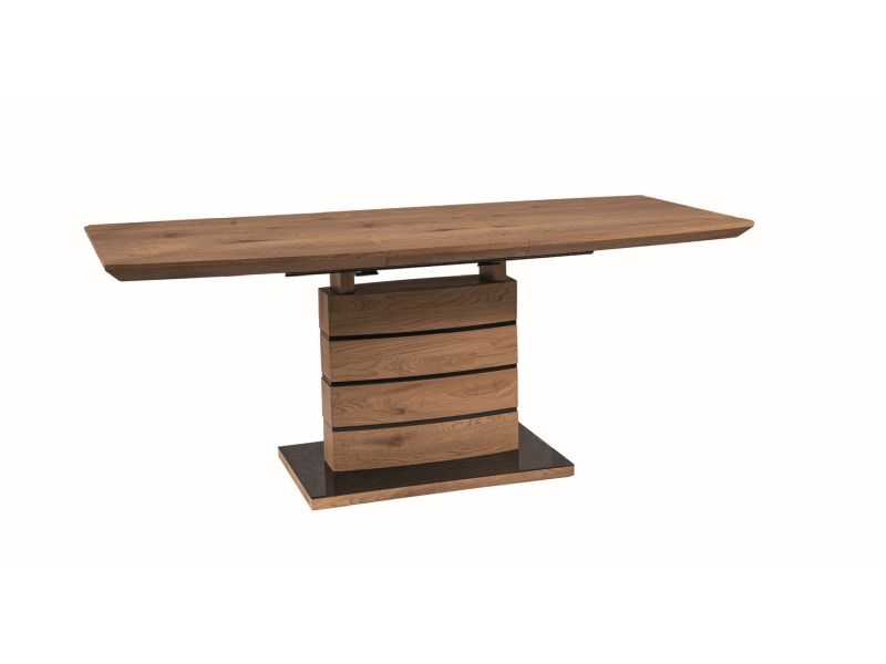 DAVINCI jedálenský stôl 140x80 cm, dub/čierna