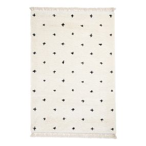 Bielo-čierny koberec Think Rugs Boho Dots, 120 x 170 cm