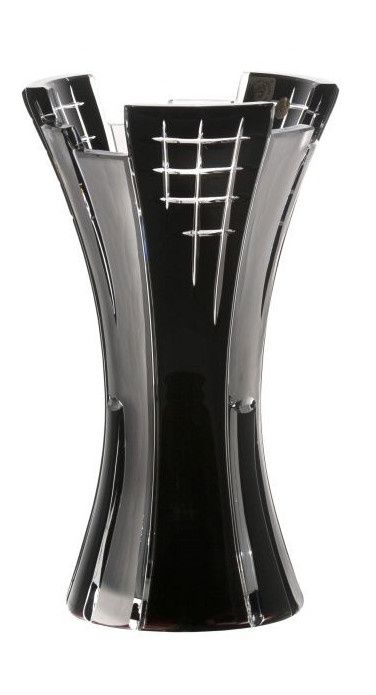 Krištáľová váza Metropolis, farba čierna, výška 230 mm