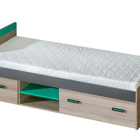 Jednolôžková posteľ 80 cm Ulmo U7 (s roštom a úl. priestorom)
